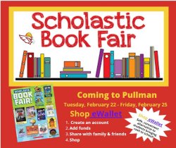 Scholastic Book Fair at Pullman..  Shop ewallet to avoid bringing cash to school